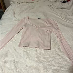 Brandy Melville Baby Pink Long Sleeve Shirt